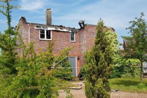 House that has been hit by lightning