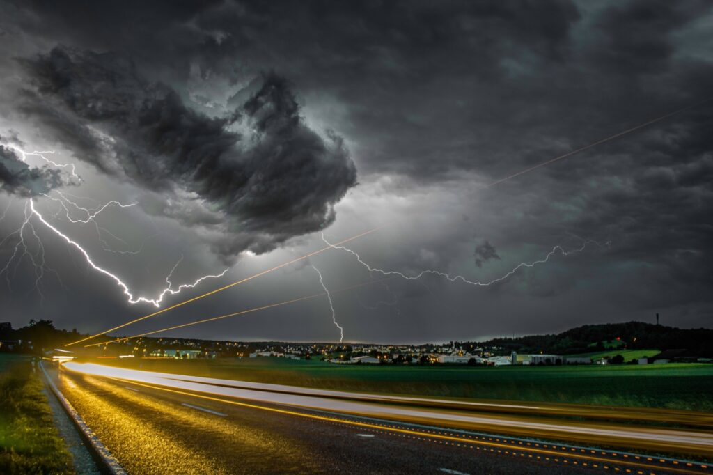 Lightning at night